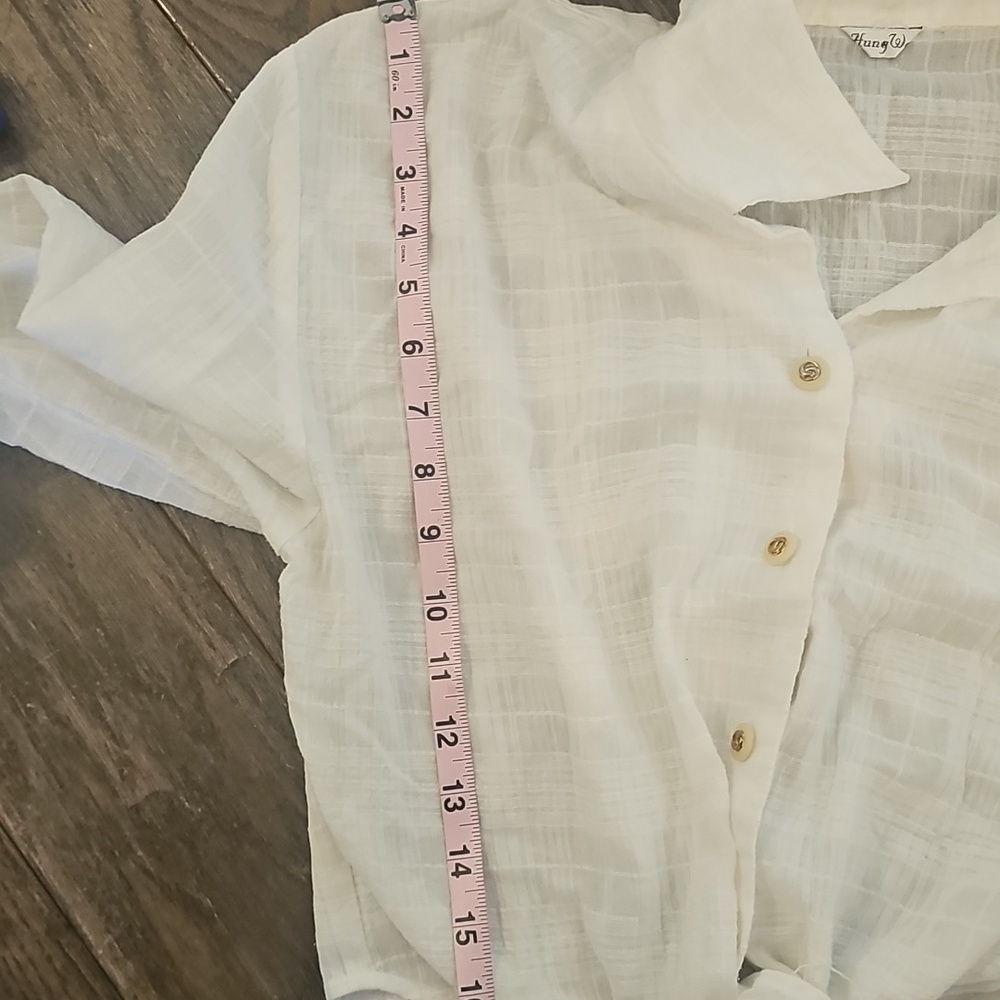 Vintage Tie Front Button Down Shirt - Picture 7 of 7